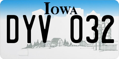 IA license plate DYV032