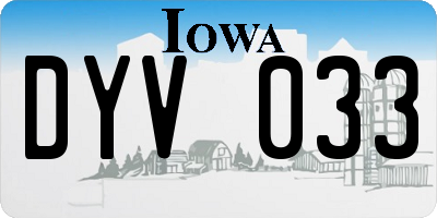 IA license plate DYV033