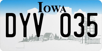 IA license plate DYV035