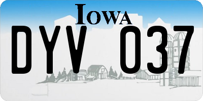 IA license plate DYV037