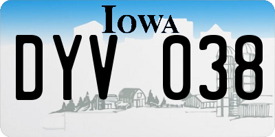 IA license plate DYV038