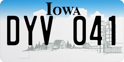 IA license plate DYV041