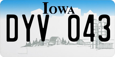 IA license plate DYV043