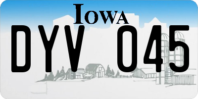 IA license plate DYV045