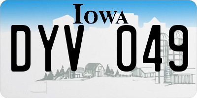 IA license plate DYV049