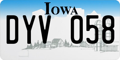 IA license plate DYV058