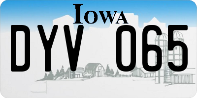 IA license plate DYV065