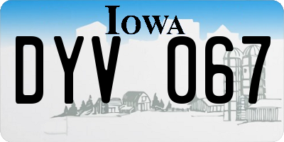 IA license plate DYV067
