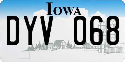 IA license plate DYV068