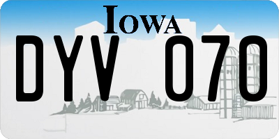 IA license plate DYV070