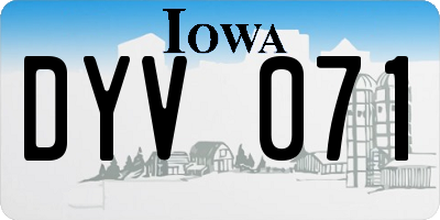 IA license plate DYV071