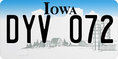 IA license plate DYV072