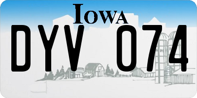 IA license plate DYV074