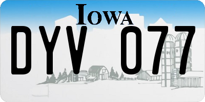 IA license plate DYV077