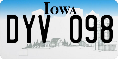 IA license plate DYV098