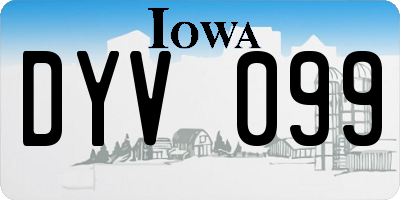 IA license plate DYV099