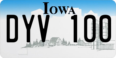 IA license plate DYV100