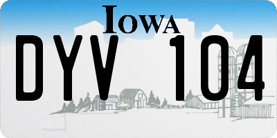 IA license plate DYV104