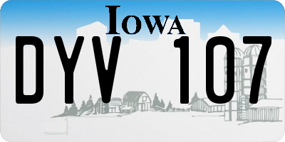 IA license plate DYV107