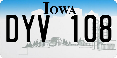 IA license plate DYV108