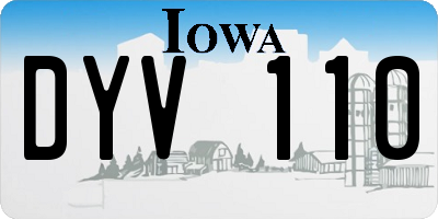 IA license plate DYV110