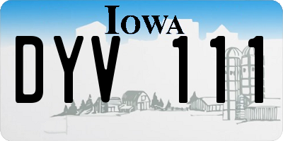 IA license plate DYV111