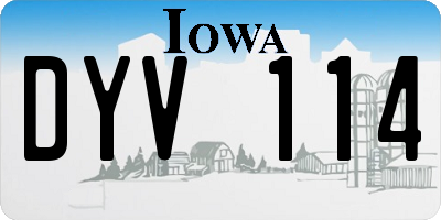 IA license plate DYV114