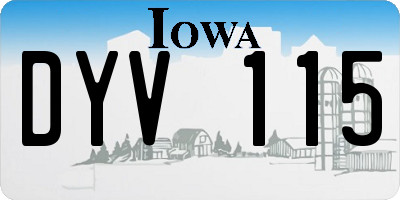 IA license plate DYV115