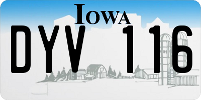 IA license plate DYV116