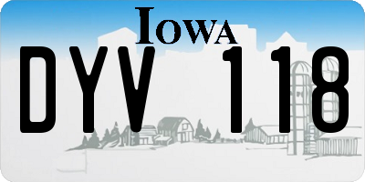 IA license plate DYV118