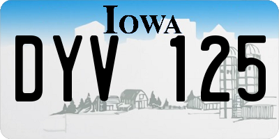IA license plate DYV125