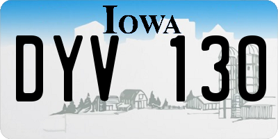 IA license plate DYV130