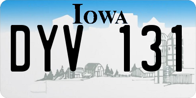 IA license plate DYV131