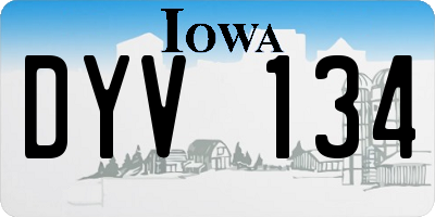 IA license plate DYV134