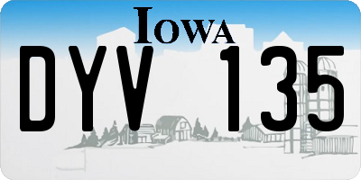 IA license plate DYV135