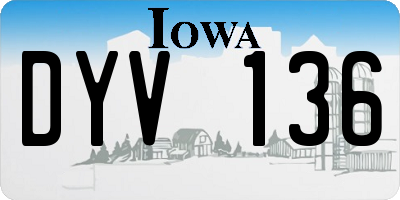 IA license plate DYV136
