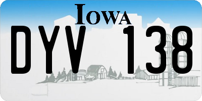 IA license plate DYV138