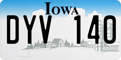 IA license plate DYV140