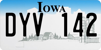 IA license plate DYV142