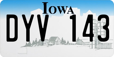IA license plate DYV143