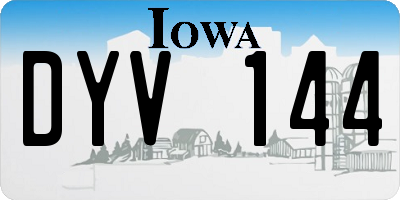 IA license plate DYV144