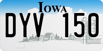 IA license plate DYV150