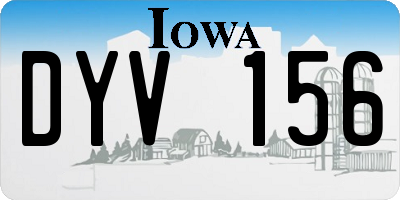 IA license plate DYV156