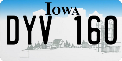 IA license plate DYV160