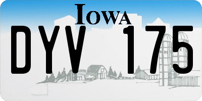 IA license plate DYV175