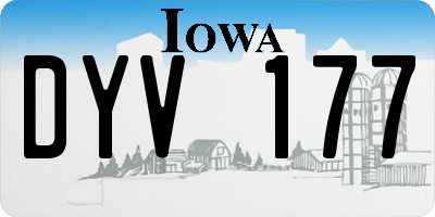 IA license plate DYV177