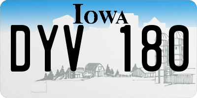IA license plate DYV180
