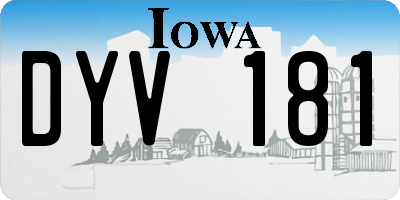 IA license plate DYV181