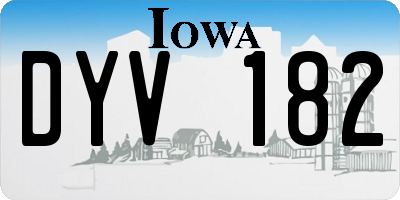 IA license plate DYV182