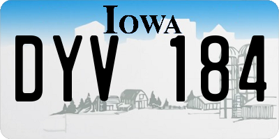 IA license plate DYV184